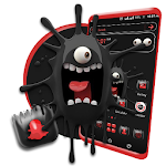 Cute Black Monster Launcher Theme Apk