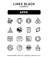 screenshot of LineX Black Icon Pack