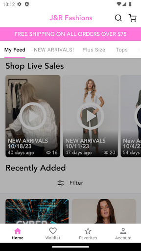 Android application J&R Fashions screenshort