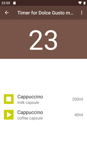 Timer for Dolce Gusto machines Screen 2
