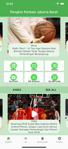 Android application Pengkot Perbasi Jakarta Barat screenshort