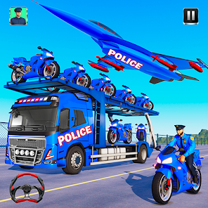 Police Bike Transports Truck screenshots 1