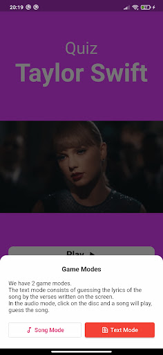 Taylor Swift Quiz Screen 2