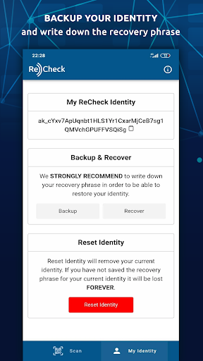My ReCheck Screen 2
