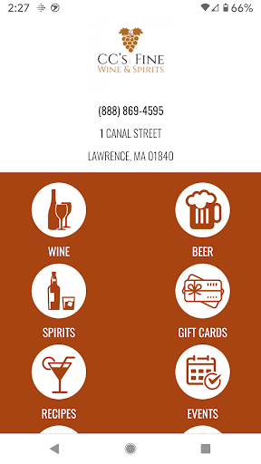 Android application CC's Fine Wine & Spirits screenshort