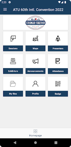 Android application ATU 60th Intl. Convention 2022 screenshort
