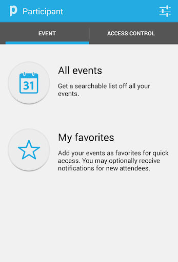 Android application Participant screenshort