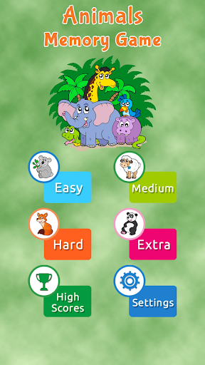 Android application Animals Memory Match Game screenshort