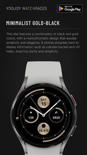 Minimalist GoldBlack WatchFace Screen 2