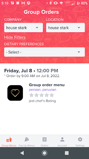 HUNGRY Foods Screen 2