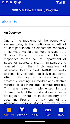 Marikina eLearning Program Screen 2