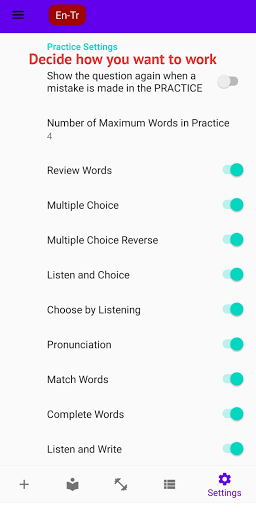 Learn Words Screen 2