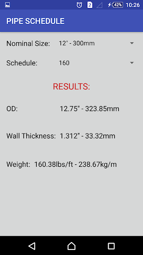 Pipe Schedule Screen 2
