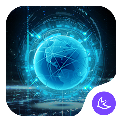 Blue Neon Future Tech -- APUS   Icon
