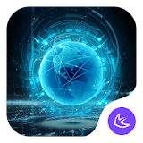 Blue Neon Future Tech -- APUS launcher theme icon