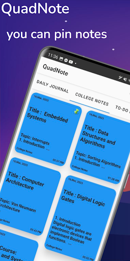 Android application QaudNote screenshort