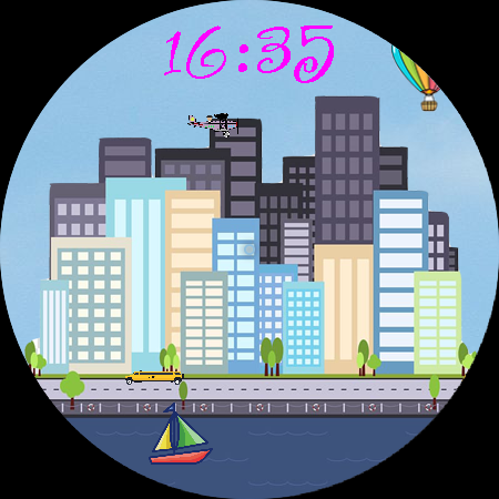 Cartoon city live watchface Screen 2