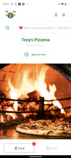 Android application Tony's Pizzeria Monaghan screenshort