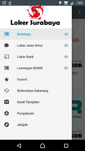 Android application Loker Terbaru di Surabaya screenshort
