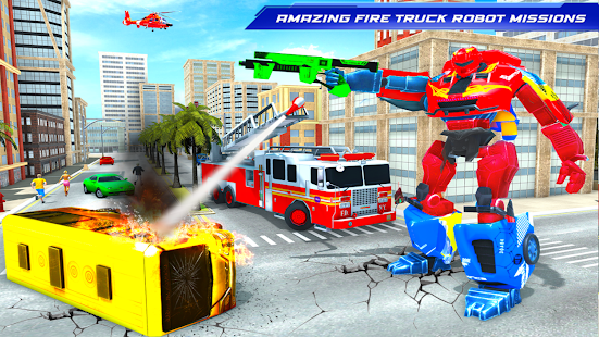 Fire Truck Robot Car Game 91 screenshots 2