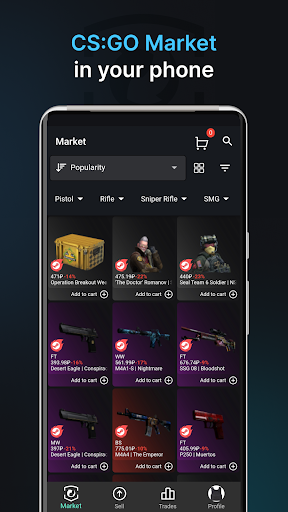 Android application CS:GO Market - Buy, sell skins screenshort