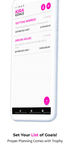 KiraGoals: Financial Goals Screen 3