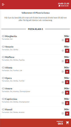 Android application Pizzeria Dunya screenshort