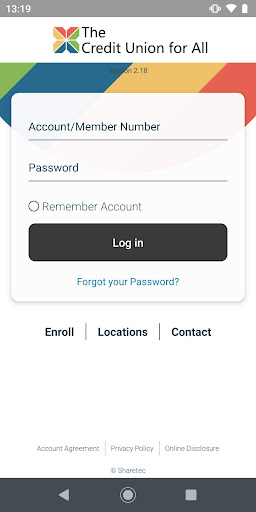 Android application The Credit Union for All screenshort