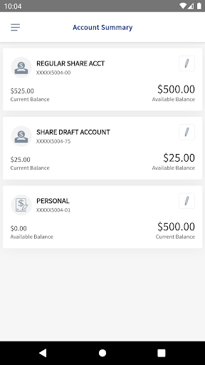 F1stFCU Mobile Banking Screen 3