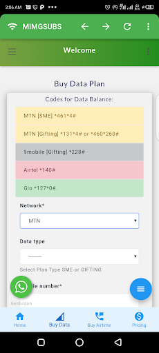MimgSubs - VTU & Data Services Screen 3