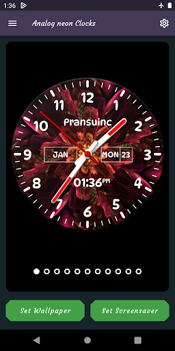 Android application Neon Clock Live Wallpapers screenshort