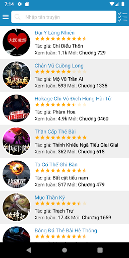 Android application TruyenCv - Đọc truyện convert screenshort