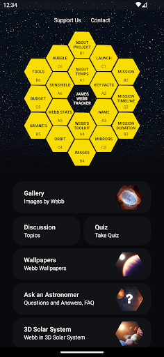 Android application James Webb Tracker screenshort