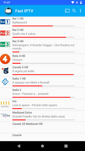 Android application Fast IPTV screenshort
