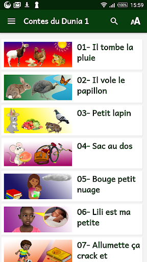 Android application Les Contes de Dunia vol.1 screenshort
