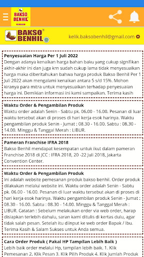 Android application Mitra Bakso Benhil screenshort