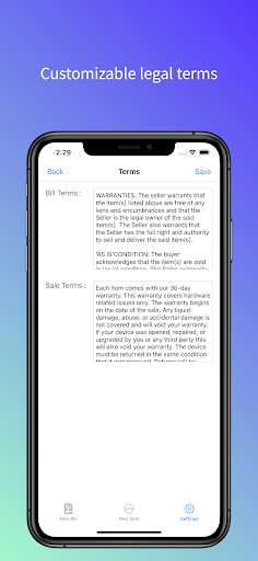 Flipr Bill of Sale Screen 2