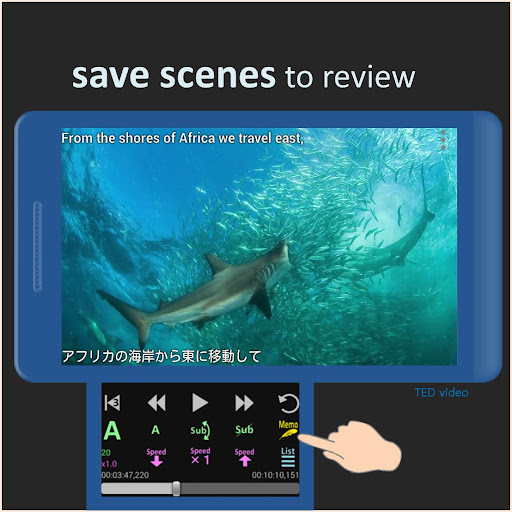 Android application Memo Player: learn languages screenshort