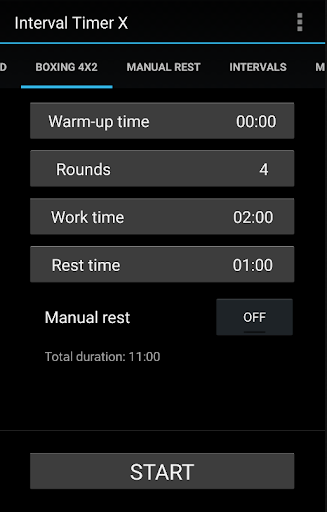 Android application Interval Timer X screenshort