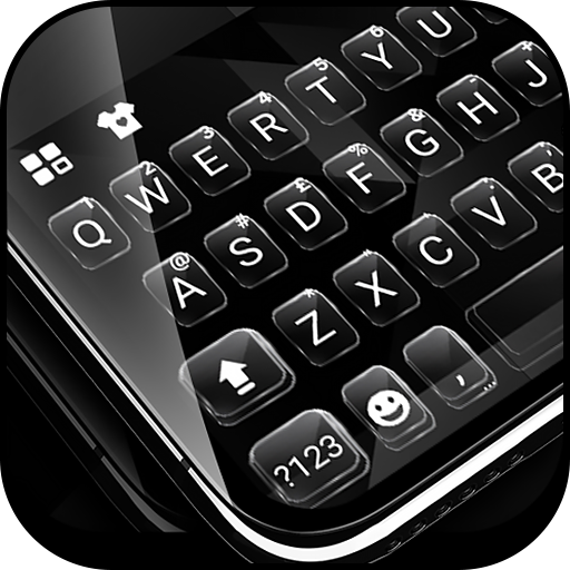 Simple Black Glass Keyboard Th  Icon