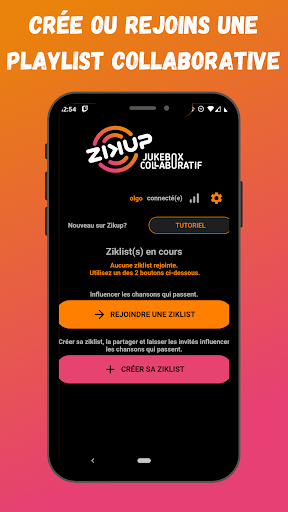 Android application ZikUp - Collective Jukebox, di screenshort