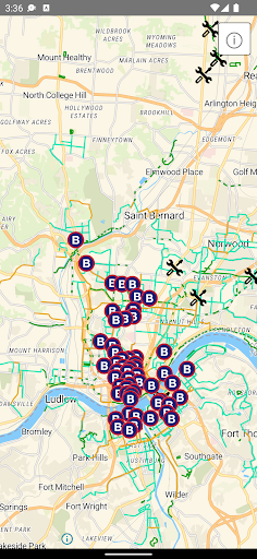 Cincinnati Bike Map Screen 2