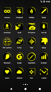 Flat Black and Yellow IconPack