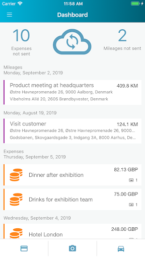 Android application Travel & Expense Management screenshort
