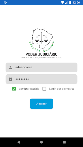 Android application TJMS Identidade Funcional screenshort