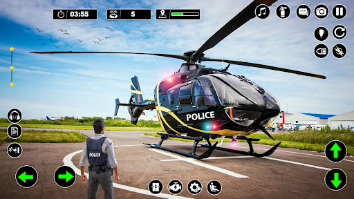 Android application Police Helicopter Chase Game screenshort