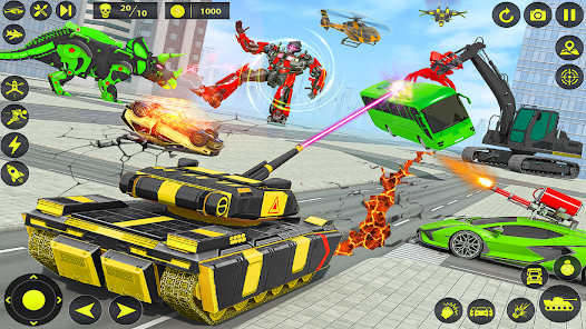 Captura 13 Army Tank Robot Car Games: android