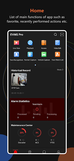 Android application EVMS Pro screenshort