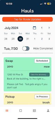Android application Hauler Roll Off Driver screenshort