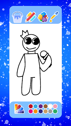 Rainbow Friends coloring Blue